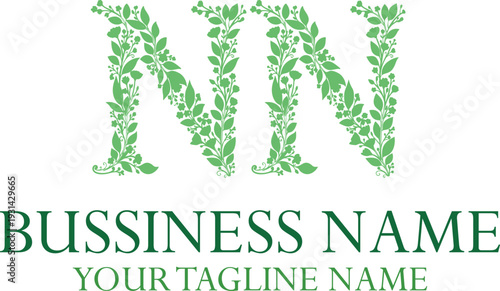 NN initials monogram letter text alphabet logo design.