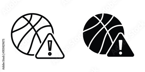 Basketball Warning Icon Alert Symbol Commercial