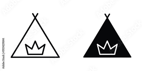 Teepee Crown Icon Royalty Emblem