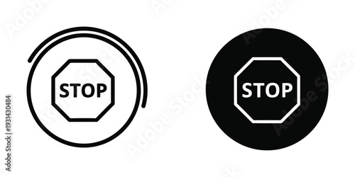 Stop Sign Icon Warning Symbol Business Context
