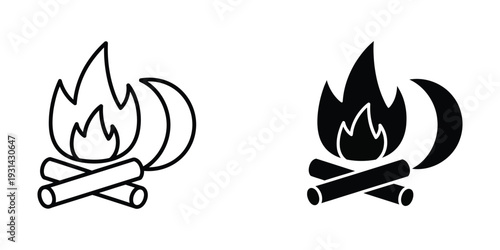 Campfire Night Icon Commercial Use
