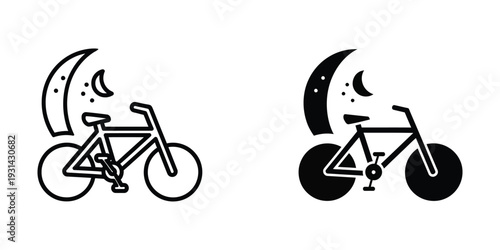 Bicycle Moon Night Journey Commercial Icon