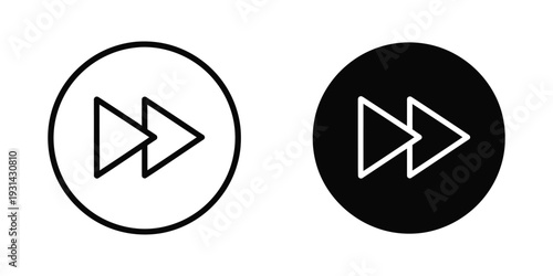 Fast Forward Arrows Icon Set Progress Advancement