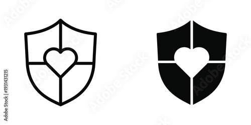 Heart Shield Symbol Protection Concept