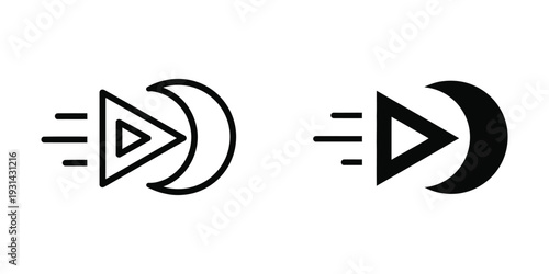 Play Button Moon Media Icon