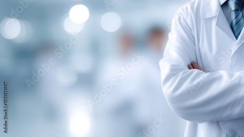 medical doctor working with professional healthcare team including nurses and laboratory researchers, modern hospital medical technology service concept