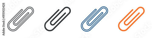 Paper Clip Icon Set Multiple Style Collection