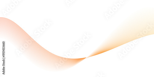 Abstract orange or yellow wave design on white background, Vector abstract background with dynamic orange waves, Orange waves with lines. Curved wavy line, smooth stripe., 
