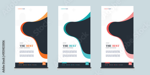Modern Healthcare and medical center Corporate roll up banner design or pull up banner template and stand design, advertisement, flyer design, display
