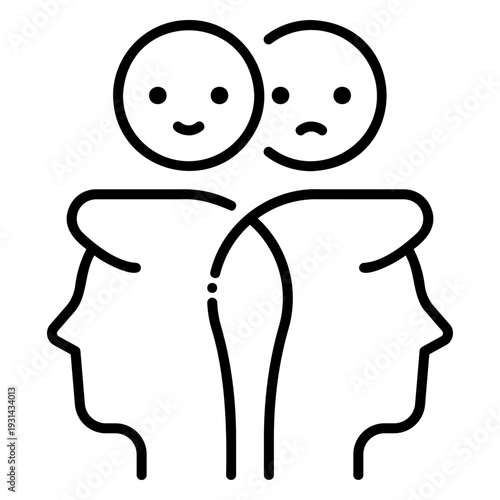 Bipolar Disorder Concept with Happy and Sad Faces