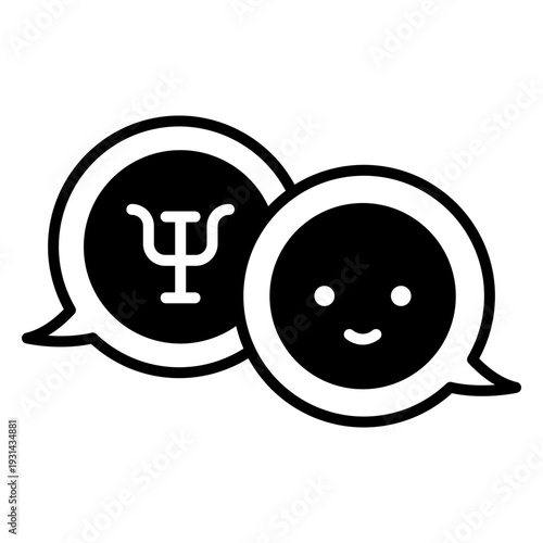 Psychology Therapy Chat Icon Concept