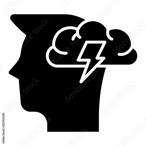 Man with Storm Cloud: Mental Health Concept
