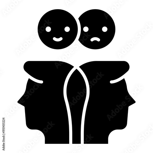 Bipolar Disorder Concept with Happy and Sad Faces