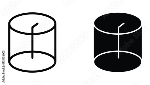 Cylinder Icon Shape Geometric