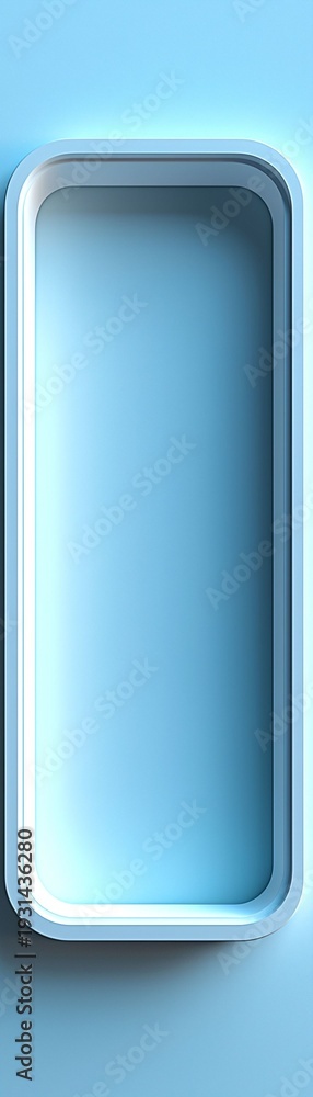 Fototapeta premium Minimalist Blue Background with Empty Rectangular Space for Design