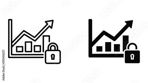 Growth Security Chart Lock Commercial Icon