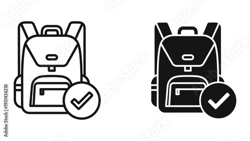 Backpack Approval Icon Success Symbol