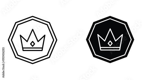 Crown Badge Symbol Royalty Commercial Icon