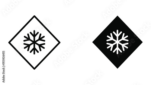 Snowflake Icon Winter Symbol Commercial Graphics