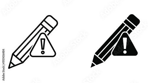 Pencil Warning Alert Symbol Commercial