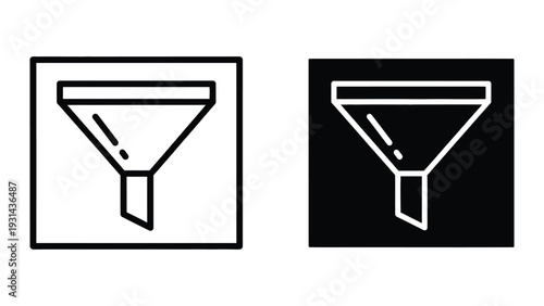 Funnel Icon Filtering Process Symbol