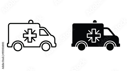 Ambulance Medical Vehicle Icon Vector Healthcare Emergency Service