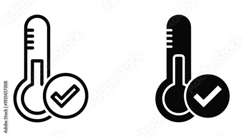 Thermometer Check Mark Status Indicator