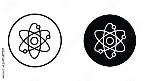 Atom Science Icon Vector Emblem