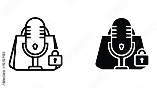 Microphone Security Icon Business Licensing