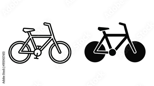 Bicycle Icons Transportation Symbols