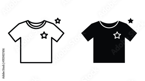Tshirt Star Icon Clean Flat Design