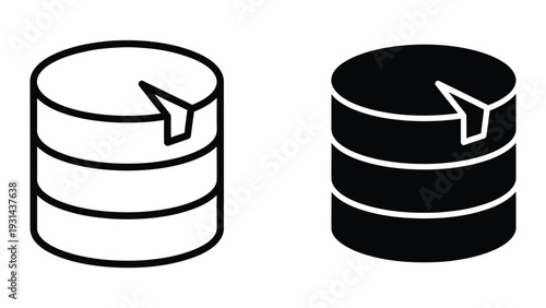 Database Stack Data Storage Icon Commercial Concept