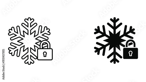 Snowflake Lock Security Icon