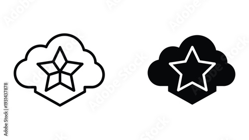 Cloud Star Icon Favoriting Success