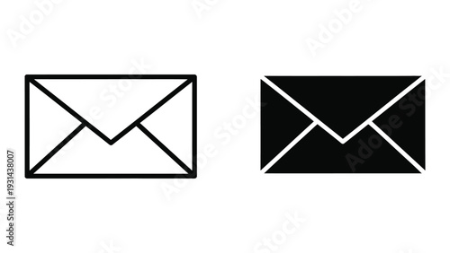 Envelope Icon Set Communication Symbol