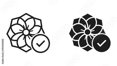 Floral Geometry Approval Symbol Business