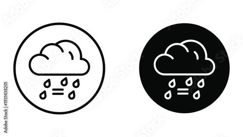 Rain Cloud Icon Weather Symbol Commercial