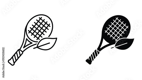 Tennis Racket Leaf Icon Sport Sustainability