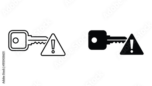 Key Warning Icon Security Alert Commercial Symbol