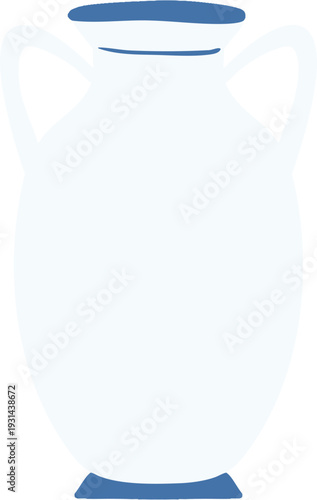 Tall Ceramic Cat Ear Vase Silhouette Flat Vector Illustration