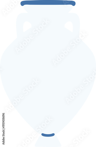 Small Round Ceramic Vase Silhouette Flat Vector