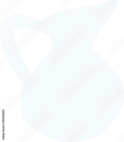 Ceramic Jug Style Vase Silhouette Flat Vector