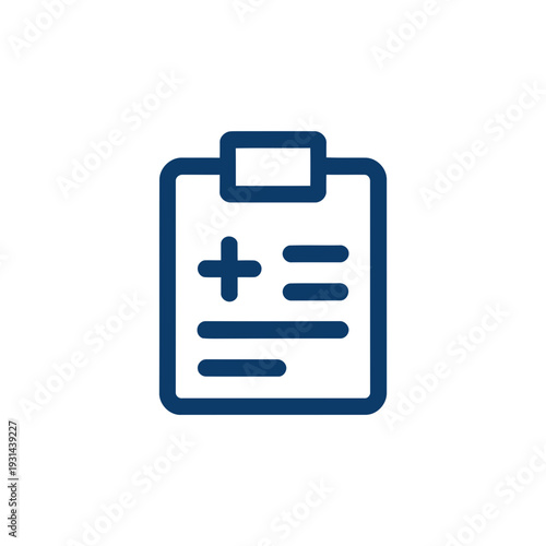 A blue icon of a clipboard with a math problem