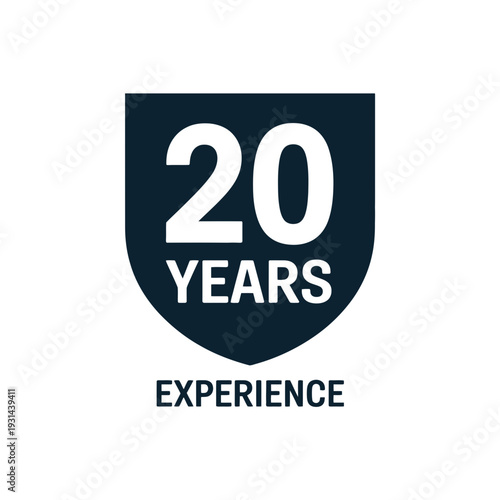 A logo celebrating twenty years of professional experience
