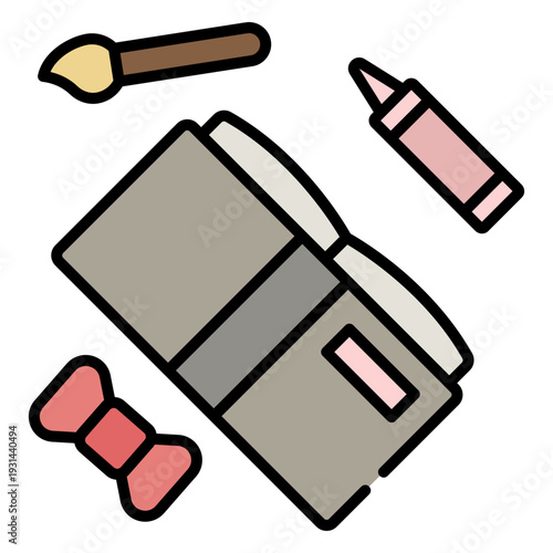 Art Supplies and Sketchbook Illustration