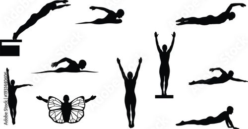 Set of playground equipment line icons featuring children playing on swings slides seesaws climbing frames and jungle gyms for park and school designs