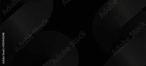 Modern black white abstract background. Minimal. Gradient. Dark grey banner with geometric shapes, lines, stripes, triangles. Design. Futuristic. Cut paper or metal effect. Origami, mosaic, geometry.