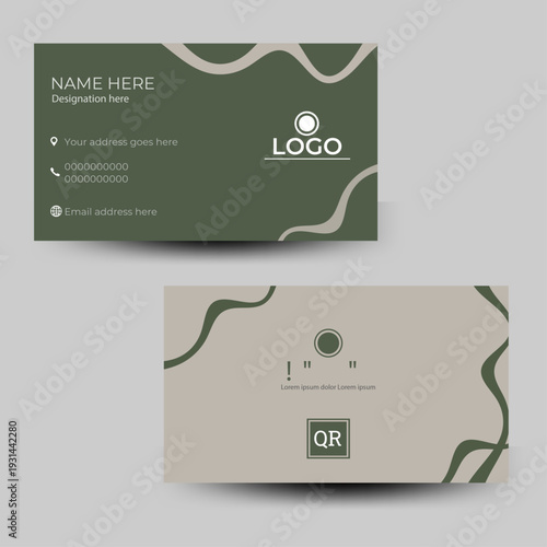 Simple Clean Business Card Template with Minimal Layout and Professional Corporate Identity Design