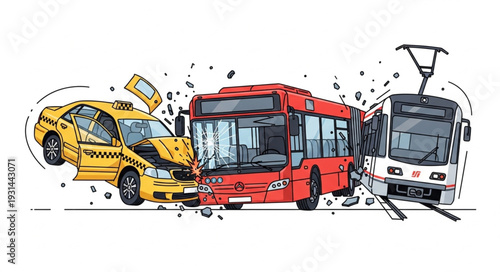 Multiple Vehicles Collided on Railway.