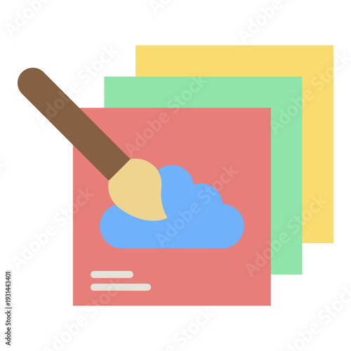 Graphic Design Concept with Brush and Color Swatches